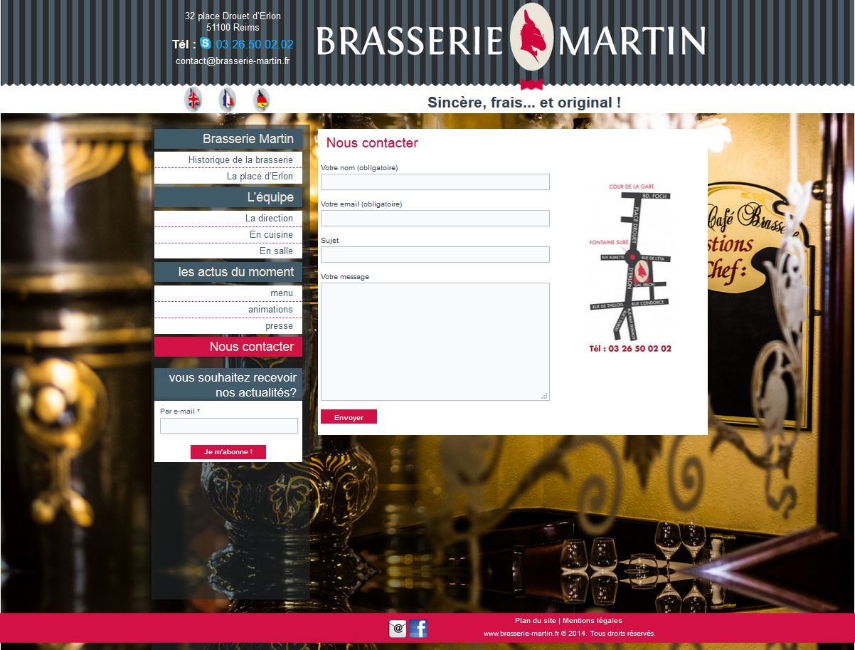site de la Brasserie Martin
