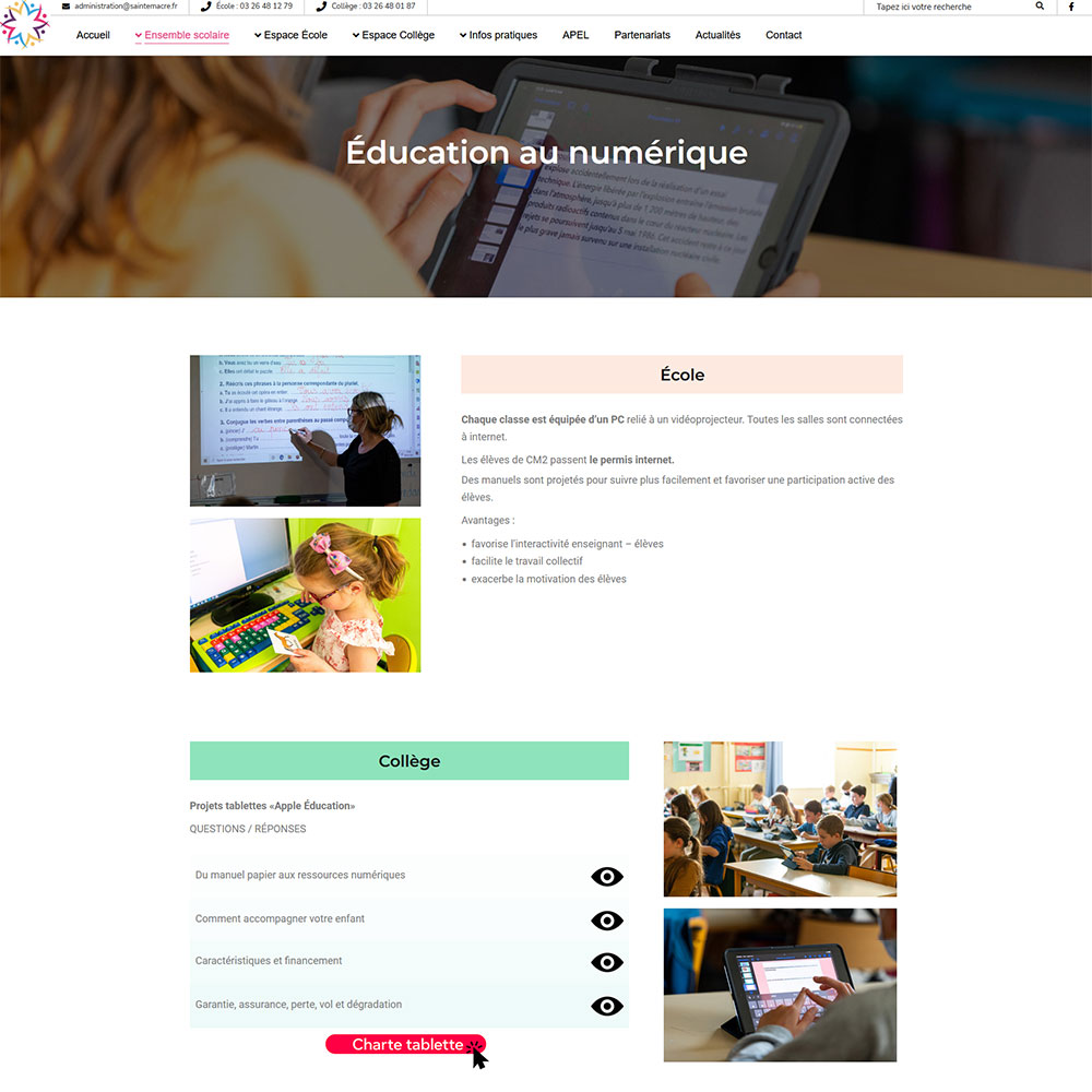 Site web Ecole Collège