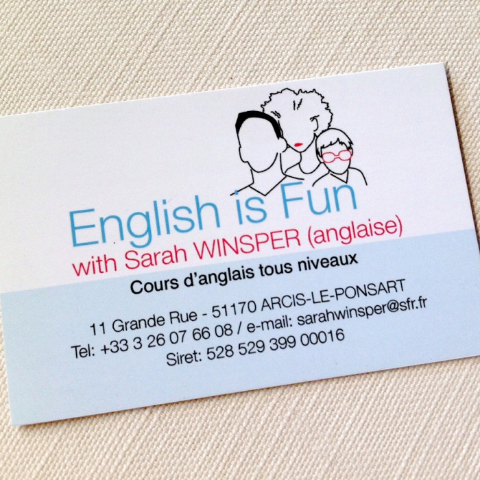 carte de visite English is fun