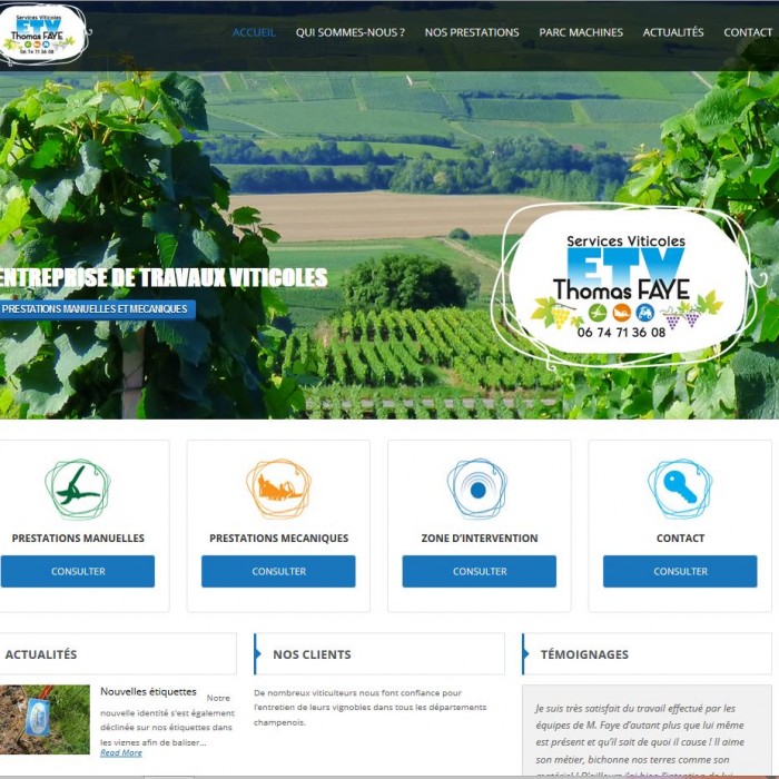 site internet de ETV FAYE THOMAS