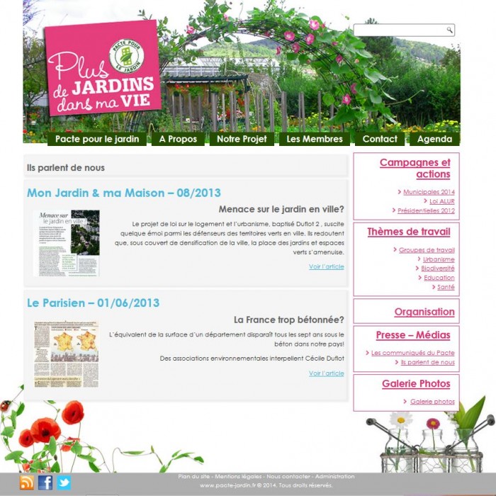 Site de pacte pour le jardin