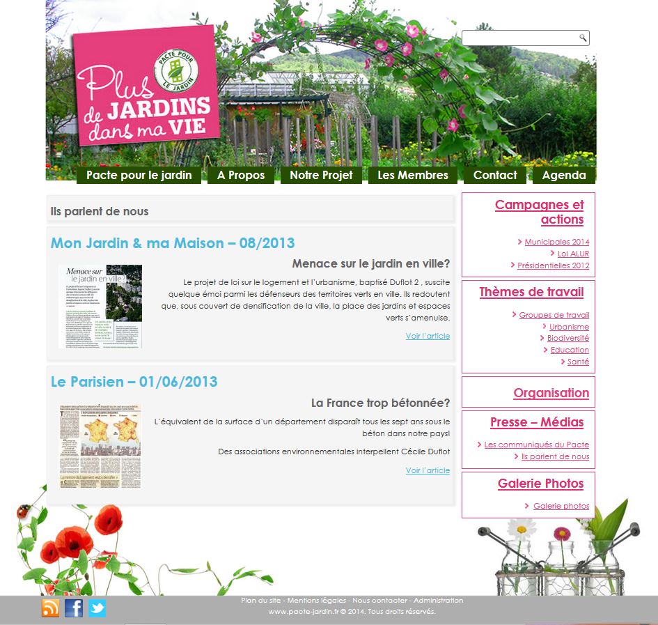 Site de pacte pour le jardin