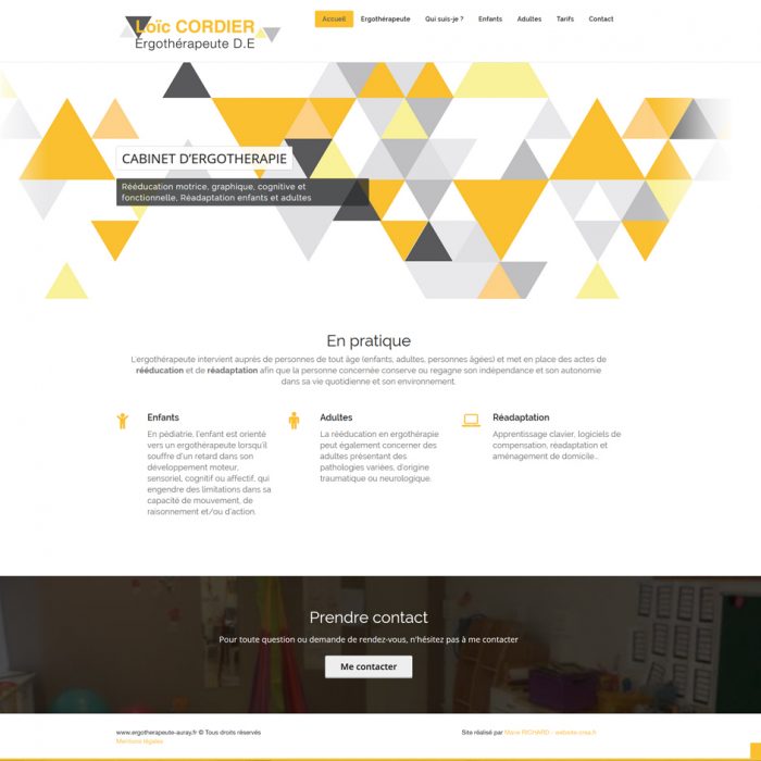 page d'accueil : site web de Loic Cordier Ergothérapeute