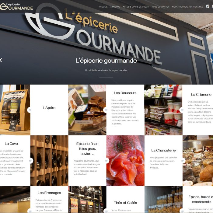 Site internet Epicerie Gourmande Epernay - page d'accueil