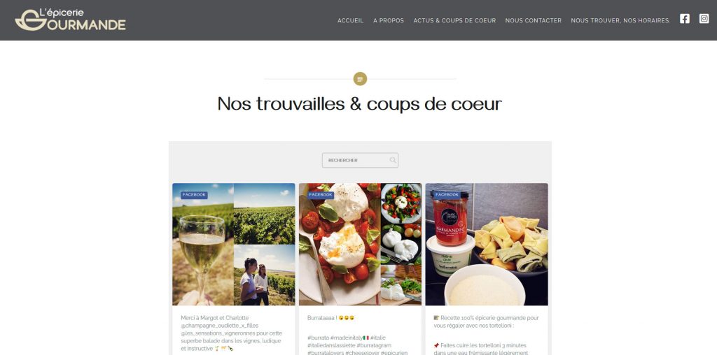 Site internet Epicerie Gourmande Epernay