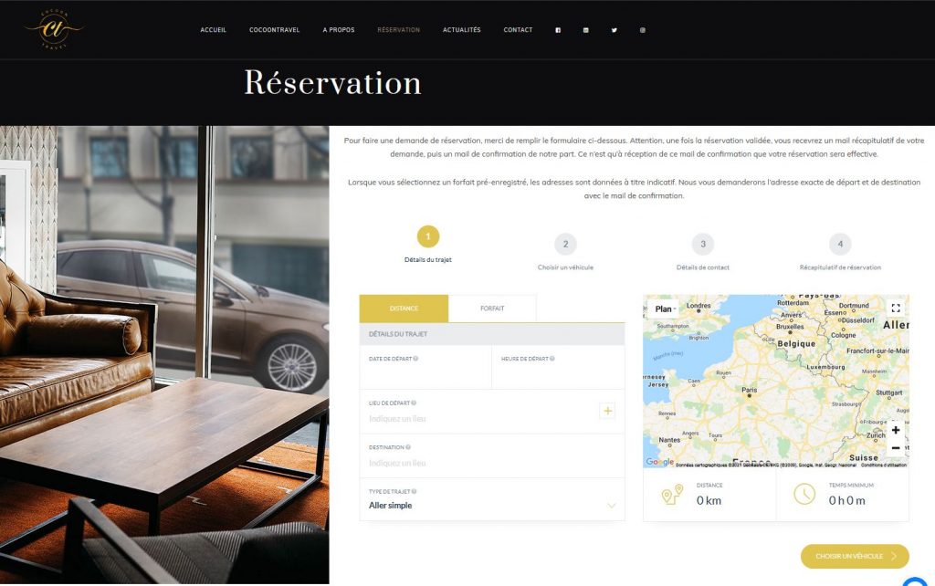 SIte web Cocoone Travel VTC Reims