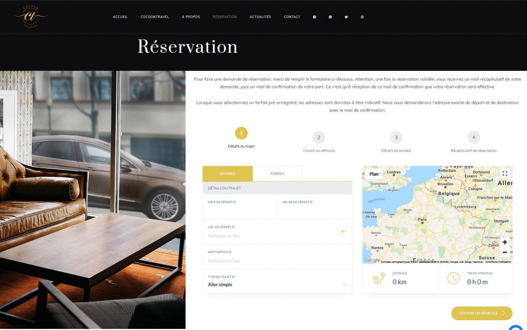 SIte web Cocoone Travel VTC Reims