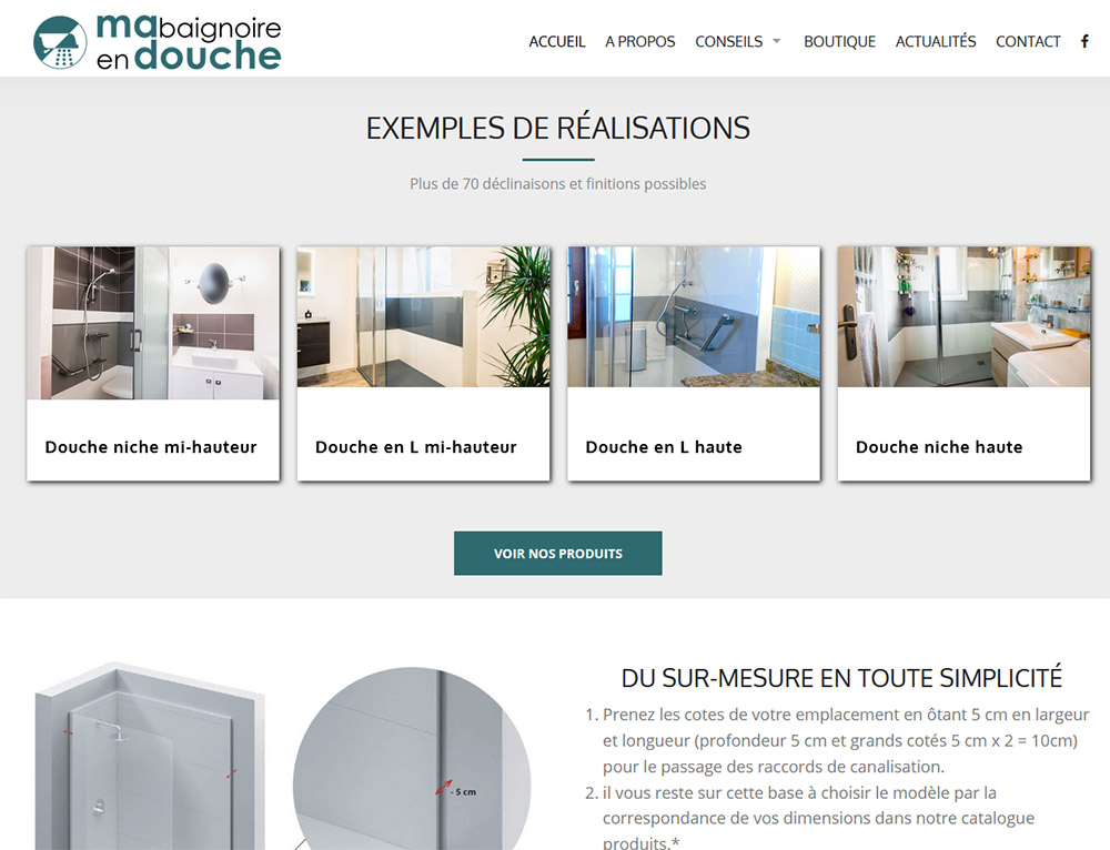 Site internet Ma Baignoire en Douche