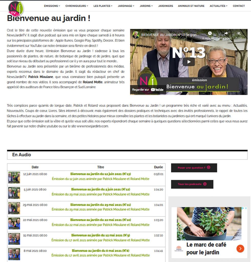 Site internet NewsJardinTV