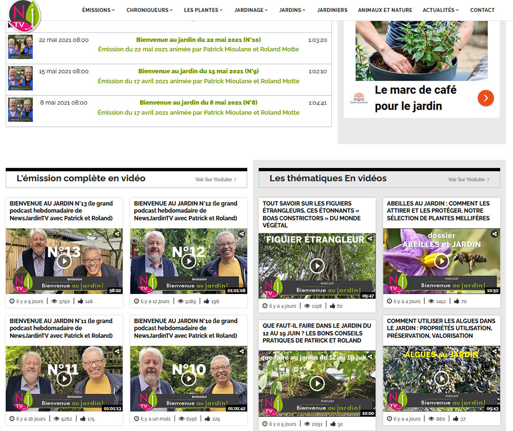 Site internet NewsJardinTV