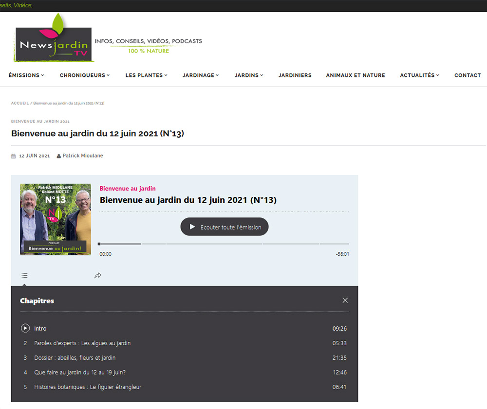 Site internet NewsJardinTV
