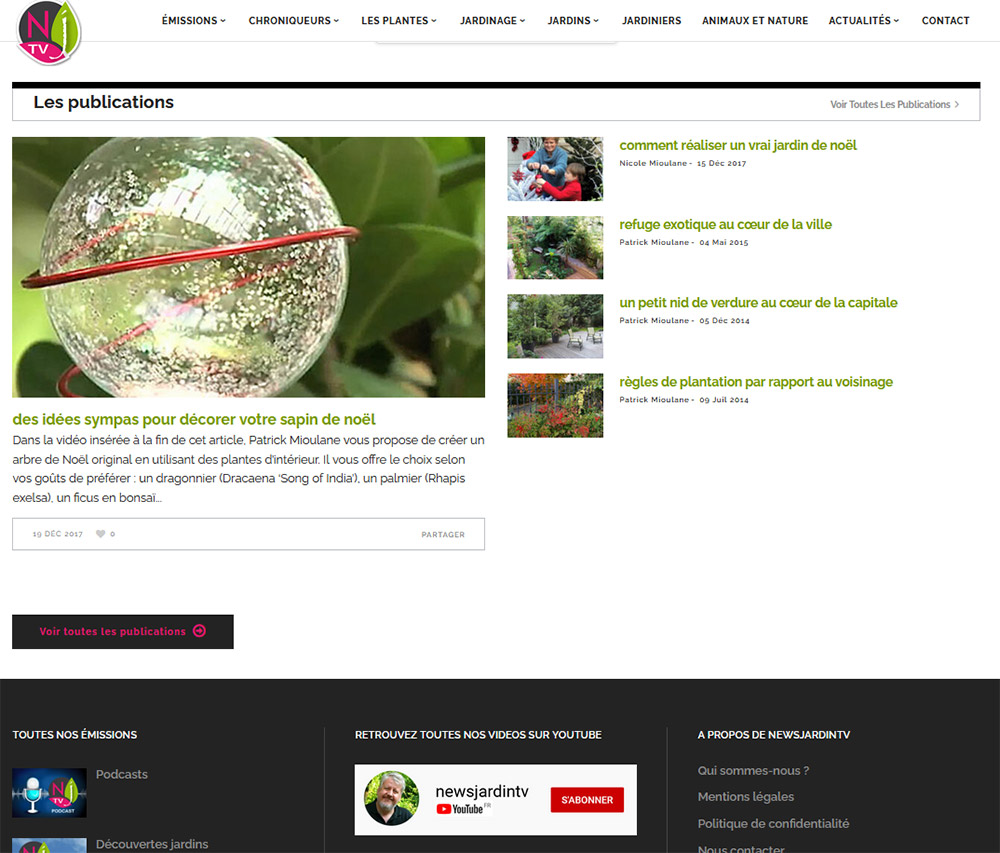 Site internet NewsJardinTV