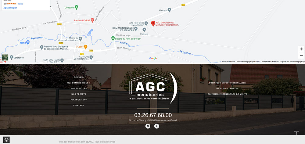 site web AGC Menuiseries