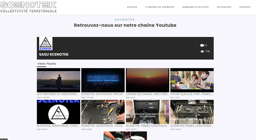 site web scenotek collectivités
