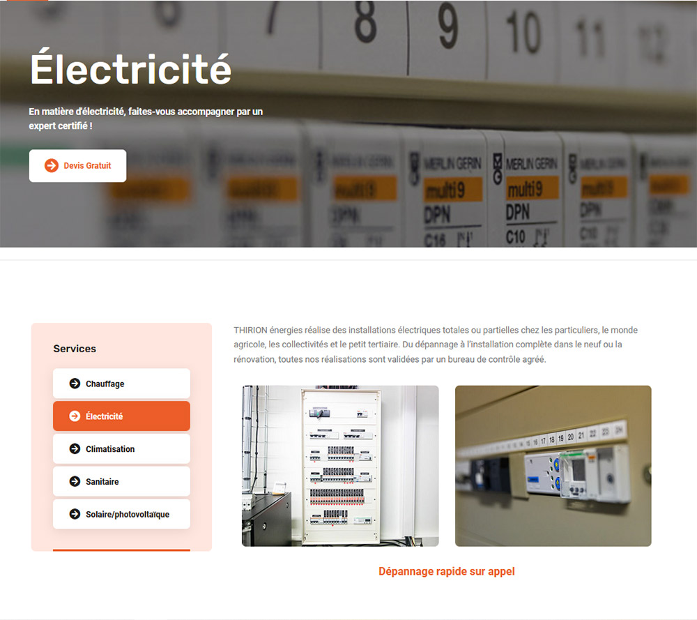 Site web Thirion Energies