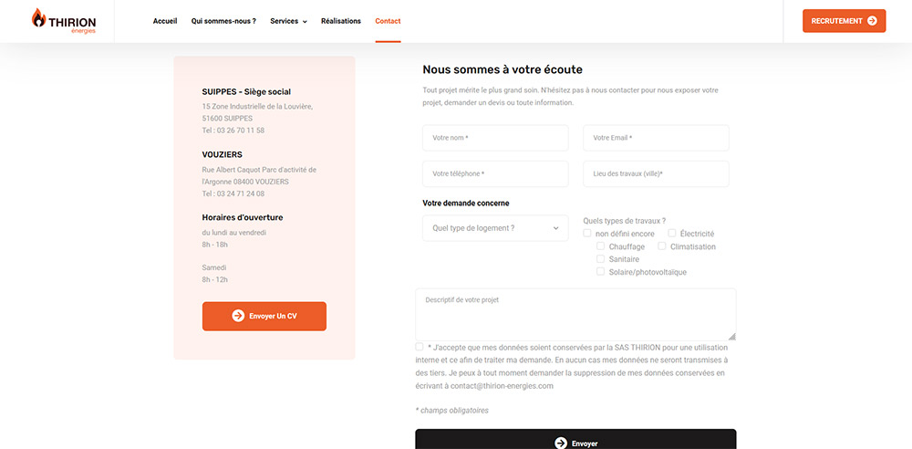 Site web Thirion Energies