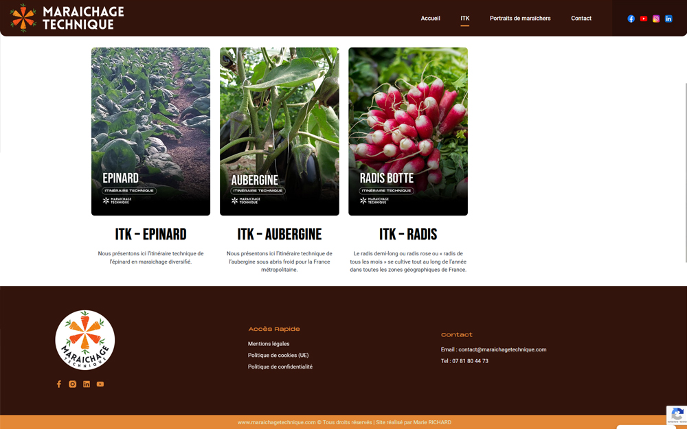 Site web maraîchage technique